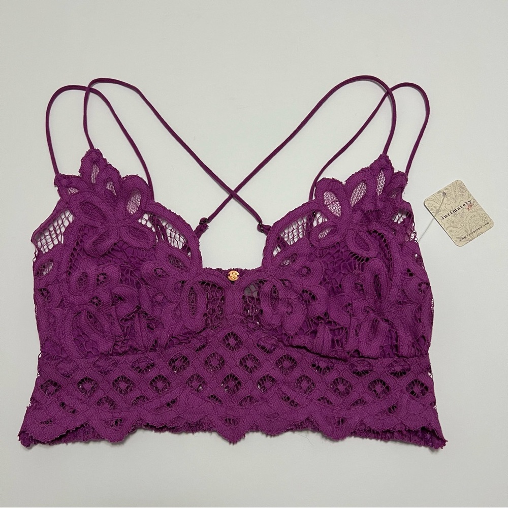 Free People Adella Bralette Radiant Orchid NWT L